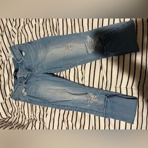 Stylish Blue Distressed Hollister Women Jeans